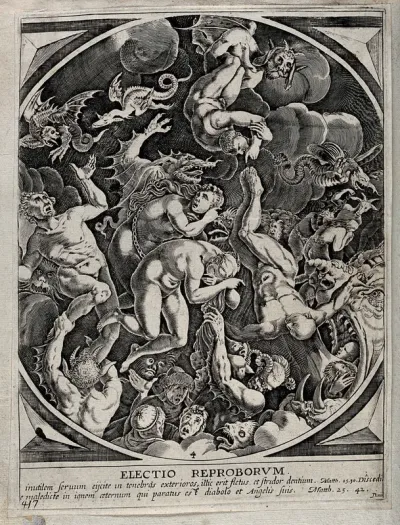 The identification of the wicked and their descent into hell