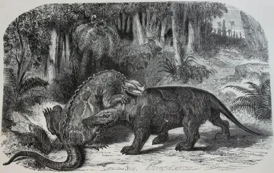 The Iguanodon and the Megalosaurus