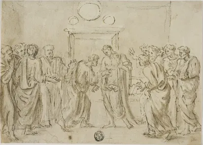 The Incredulity of Saint Thomas (recto); Sketches of Figures (verso)
