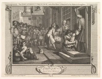 The Industrious 'Prentice Out of his Time and Married to his Master's Daughter (Industry and Idleness, plate 6)