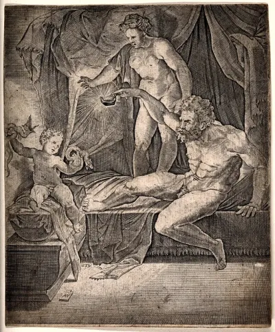 The infant Hercules strangling snakes