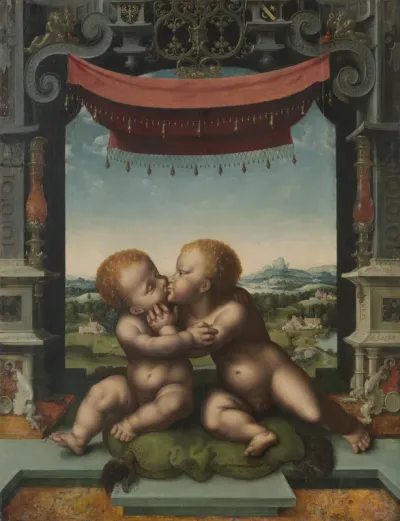 The Infants Jesus Christ and Saint John the Baptist Embracing