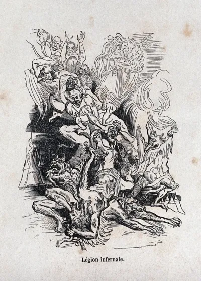 The infernal legion of demons, in Tasso's Gerusalemme liberata