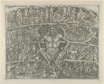 The Inferno according to Dante, after the Last Judgement fresco in the Campo Santo, Pisa