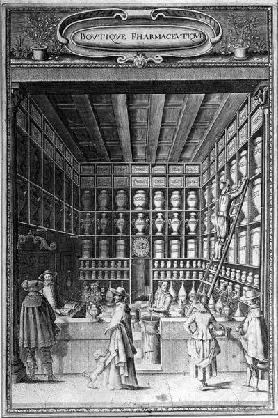 The interior of a busy pharmacy