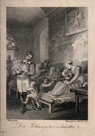 The interior of a hospital of the Order of St