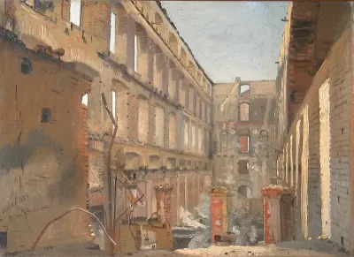 The interior of Christianborg Palace after the fire.