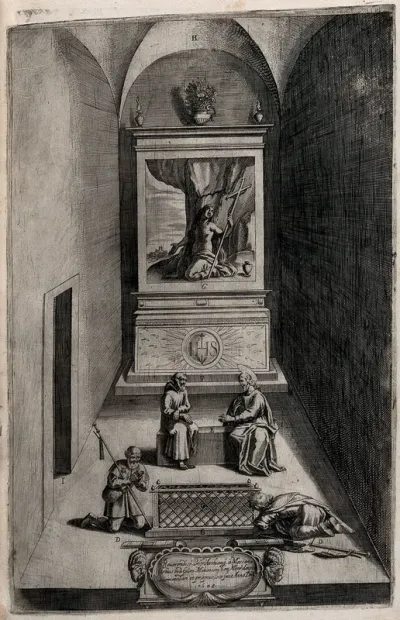 The interior of the chapel of Saint Mary Magdalen, on Mount Verna, where Saint Francis of Assisi retreated