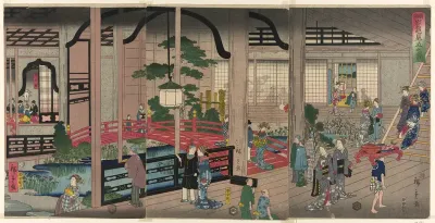 The Interior of the Gankiro in Yokohama (Yokohama Gankiro mikomi no zu)