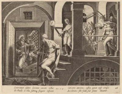 The Jailer about to Kill Himself, Converted by Saint Paul