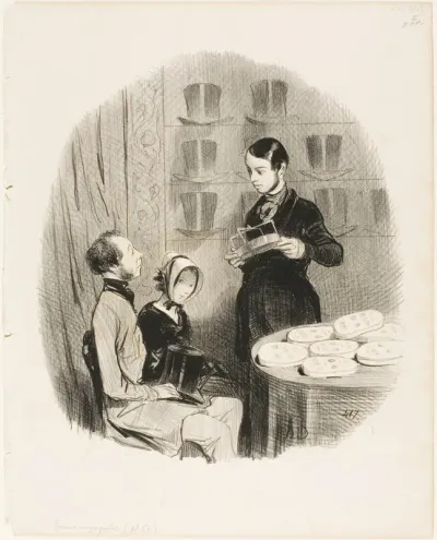 The Jayotype. "- Mr. Jay: The gentleman is married? - The gentleman: Certainly, but how the devil did you know that? - Mr. Jay: Oh, its that this instrument is perfect, that no curve of the head, no bump on the forehead can escape it. - The gentleman