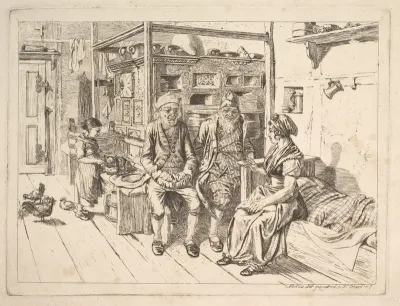 The Jewish Family Sitting Around the Stove