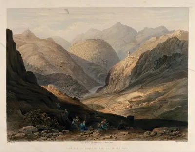 The Khyber Pass with the fortress of Alimusjid, Pakistan