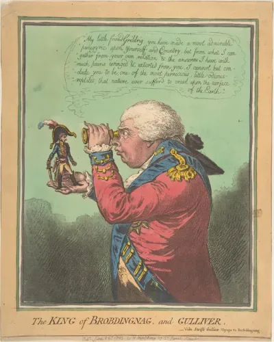 The King of Brobdingnag and Gulliver.–Vide. Swift's Gulliver: Voyage to Brobdingnag