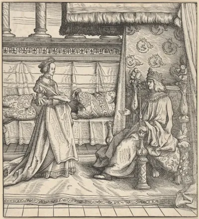 The King of Feuereisen and His Only Daughter, from "Der Weisskunig"