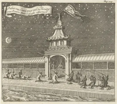 The King of Siam Observing the Lunar Eclipse from his Palace