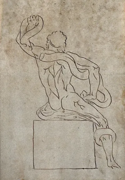 The Laocoön sculpture seen from behind