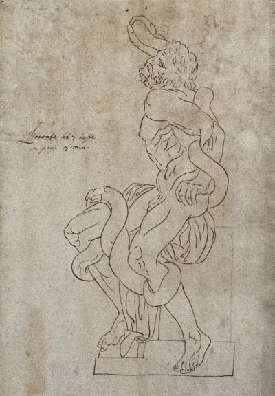 The Laocoön sculpture seen from the left side