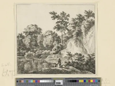 The large rock at the bank of the river