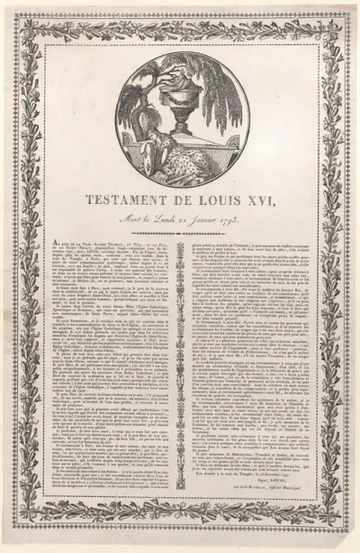 The last words of Louis XVI (Testament de Louis XVI)