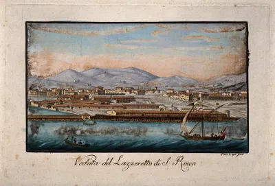 The lazaretto at Livorno, Tuscany, Italy: panoramic view