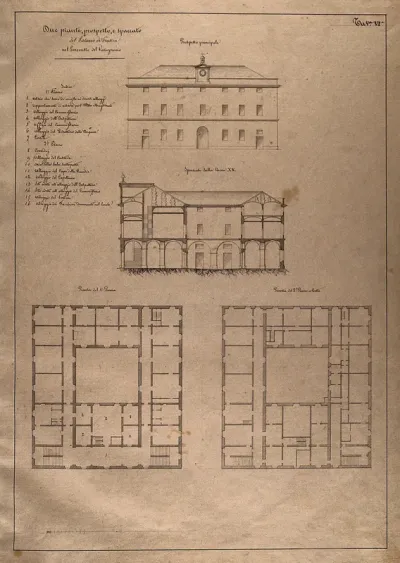 The lazaretto of Varignano at La Spezia: sections and floor plans