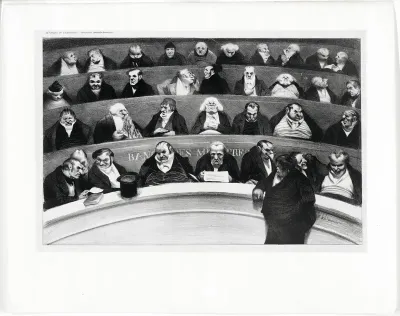 The Legislative belly. View of the ministerial benches in the Improstituted House of 1834, plate 18 from L’Association mensuelle
