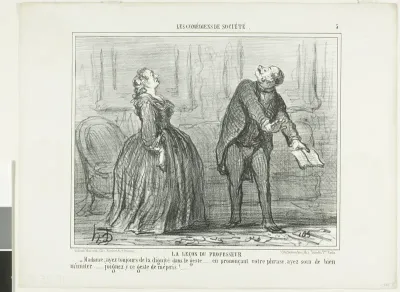 The Lesson of the Professor, plate five from Les Comédiens de Société