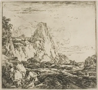 The Little Bridge near the Rock, from the series Set of Landscapes