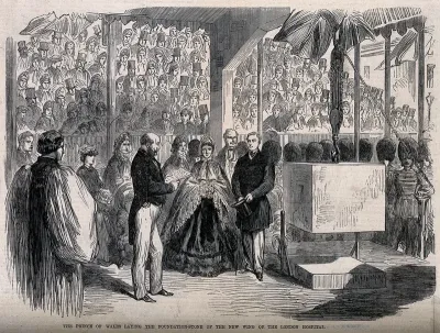 The London Hospital, Whitechapel: the ceremony of laying the foundation stone for the new wing