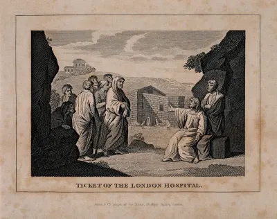 The London Hospital, Whitechapel: the pool of Bethesda, used as a ticket