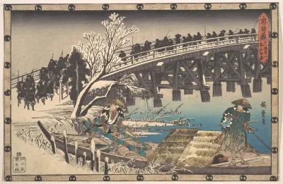 The Loyal Ronin Crossing the Long Bridge to Embark for the Night Attack upon Moronao
