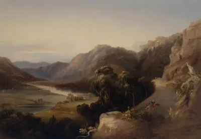 The Macdonald River, Wiseman’s Road, New South Wales, 1840, oil painting