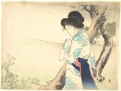 The Mad Woman of Yawata (Yawata no kyōjo) from kuchie (frontispiece) of a novel