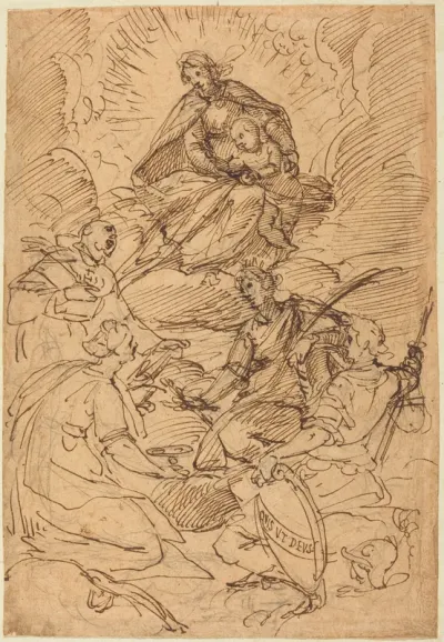 The Madonna and Child in Glory Adored by Saints