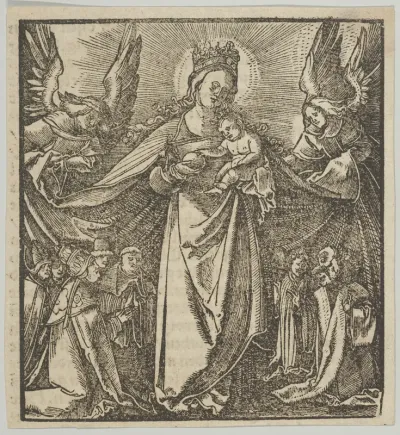 The Madonna of Mercy, from Hymmelwagen auff dem, wer wol lebt...