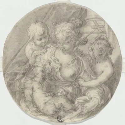 The Madonna with the Christ Child, with the infant John the Baptist and another Child (Caritas)