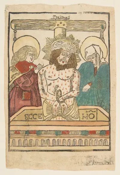 The Man of Sorrows between the Virgin and Saint John