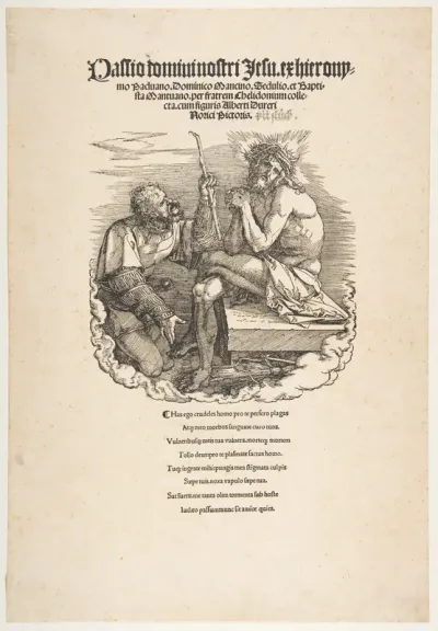 The Man of Sorrows Mocked by a Soldier, title page to "The Large Passion"