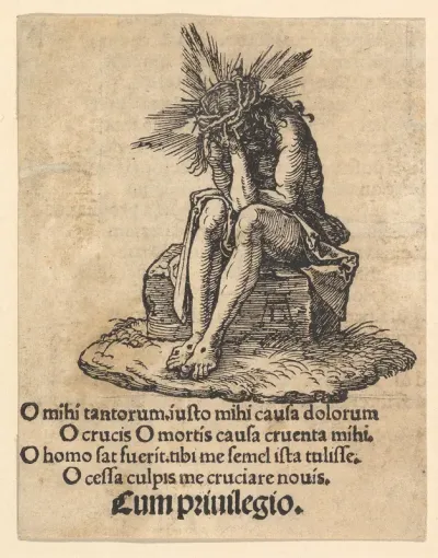 The Man of Sorrows Seated, title page of "The Small Passion"