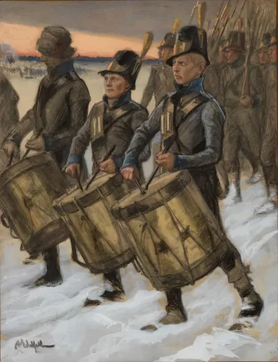 The March of the Björneborg Regiment, original drawing for the Tales of Ensign Stål