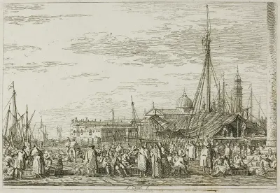 The Market on the Molo, from Vedute