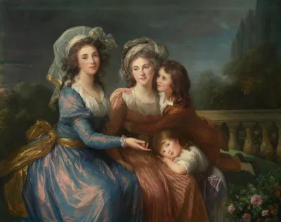 The Marquise de Pezay, and the Marquise de Rougé with Her Sons Alexis and Adrien