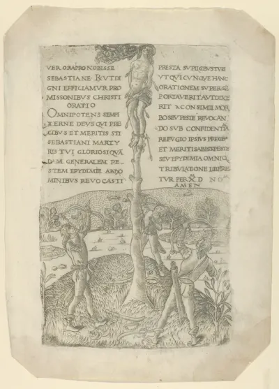 The Martyrdom of Saint Sebastian, with three archers
