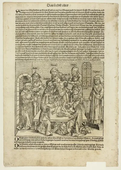 The Martyrdom of Saint Simon of Trent from Schedel Weltchronik (Schedel’s World History), Plate 23 from Woodcuts from Books of the 15th Century