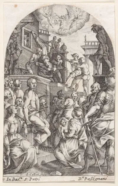 The Martyrdom of St. Peter, plate 7 from "Les Tableaux de Rome, Les Eglises Jubilaires" (The Paintings of Rome, The Churches Jubilee)