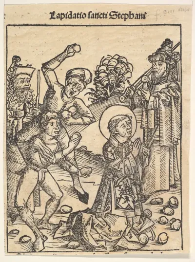 The Martyrdom of St. Stephen, from "The Nuremburg Chronicle", folio 103