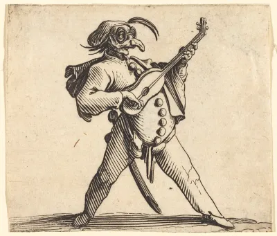 The Masked Comedian Playing a Guitar