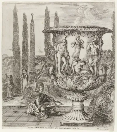 The Medici Vase, plate one from The Six Large Views of Rome and the Campagna