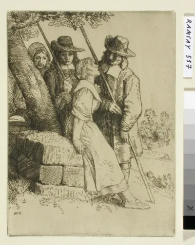 "The Milkmaid's Song".Kuvitusta Izaak Waltonin ja Charles Cottonin The Compleat Agler